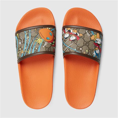 donald duck slides gucci|Gucci disney Donald Duck shoes.